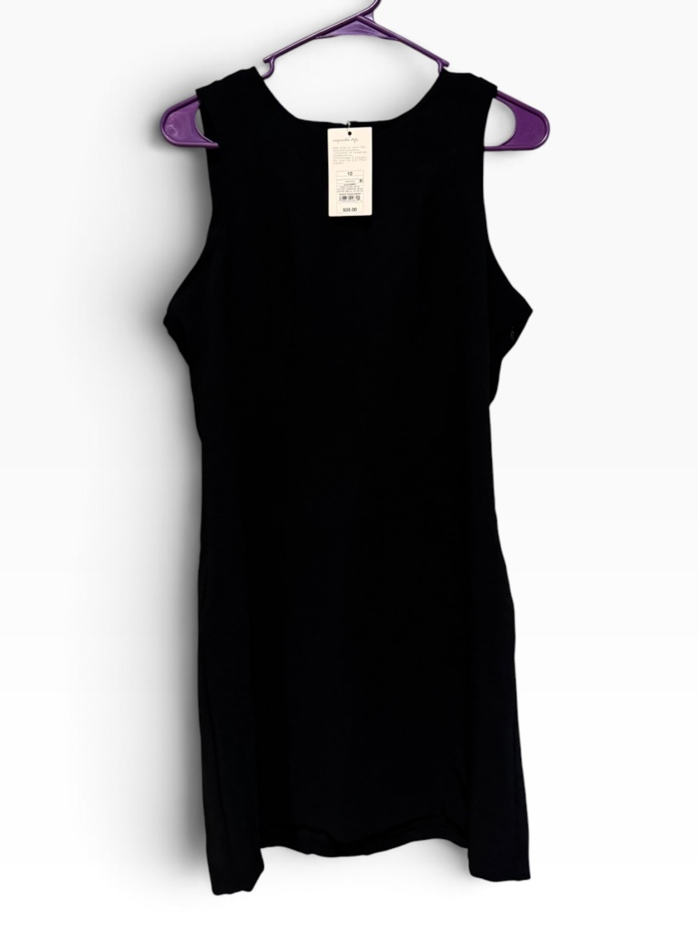 a new day Black Sleeveless Midi Shift Dress